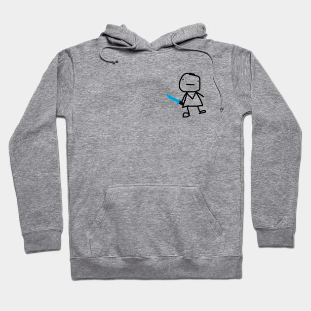 Blue Sword Guy Hoodie by Quacking